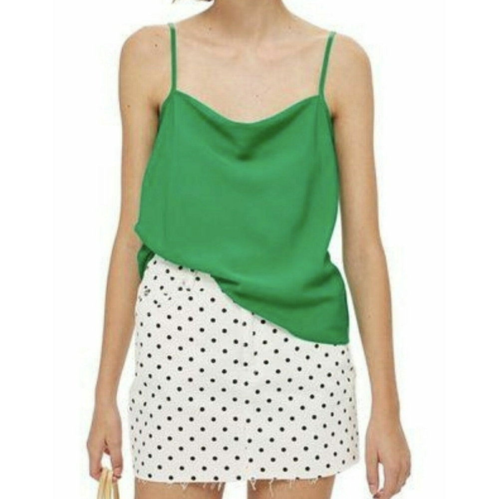 TOPSHOP cowl neck cami camisole green tank top 10